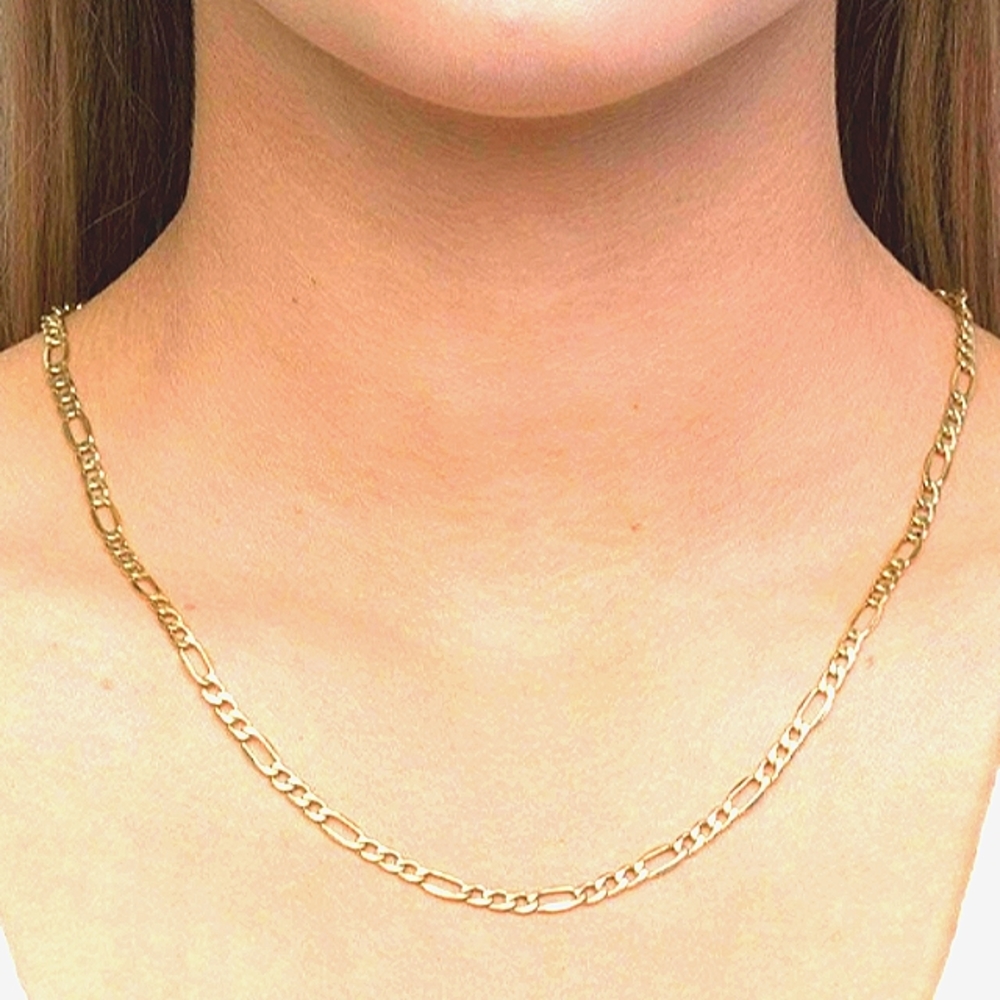 20" SOLID 10K FIGARO 2MM THICK NOT PLATED NOT FILLED SOLID GOLD